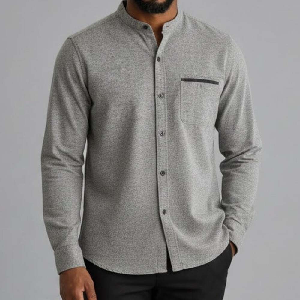 Ezekiel Long Sleeve Slim Button Down Dress Shirt Button Cuffs Pocket XL Grey